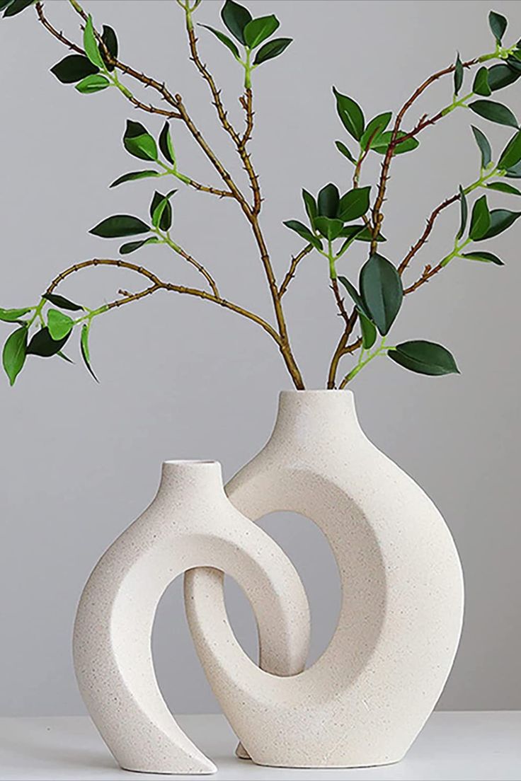 Set de 2 Floreros de Cerámica